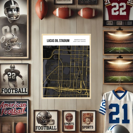 Indianapolis Colts Stadium Poster - Street Map 2