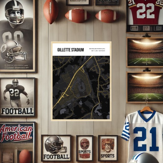 New England Patriots Stadium Poster - Street Map 2