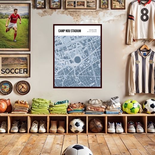 Camp Nou Stadium Poster - Street Map 2