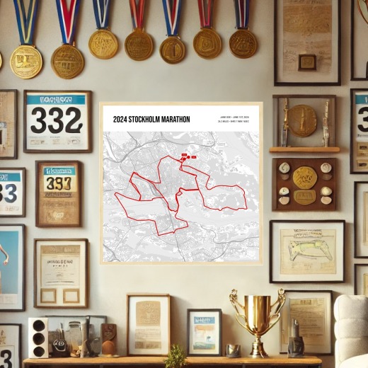 2024 Stockholm Marathon Poster - Route Map 2