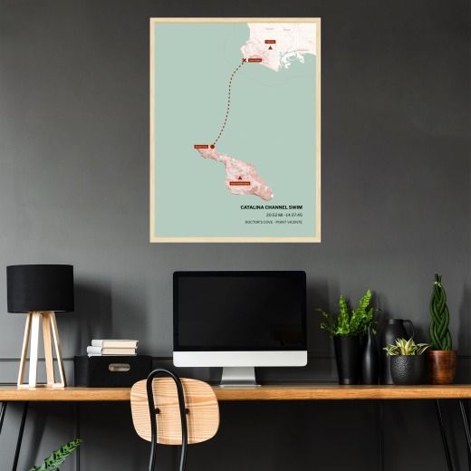 Catalina Channel Swim Poster - Route Map 2