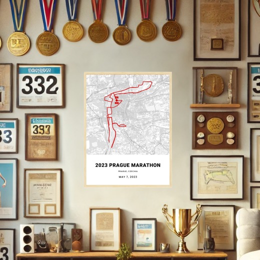 2023 Prague Marathon Poster - Route Map 2