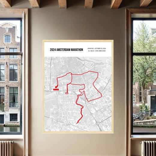 2024 Amsterdam Marathon Poster - Route Map 2