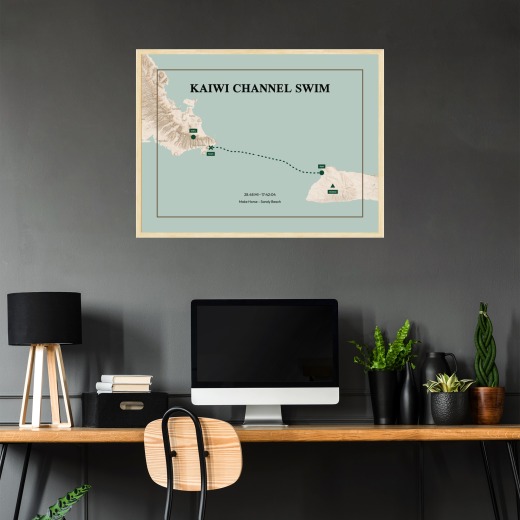 Kaiwi Channel Swim Poster - Route Map 2