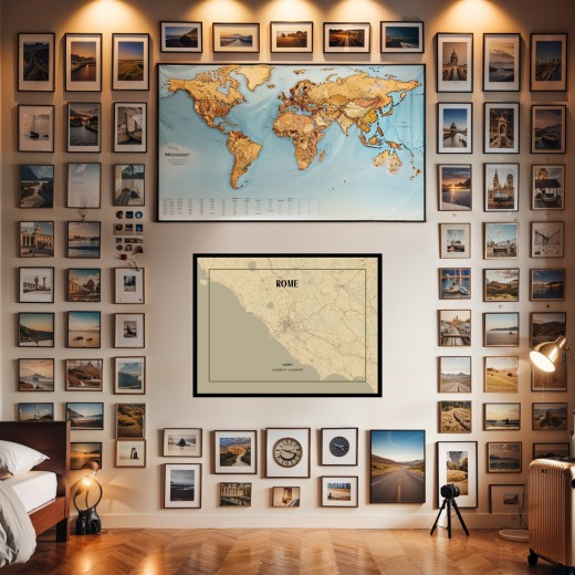 Rome in Vintage Poster - Street Map 2