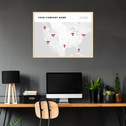 Our Corporate Branches Map Poster - Terrain Map 2