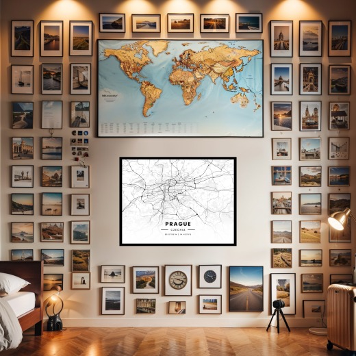 Prague in Light Poster - Street Map 2