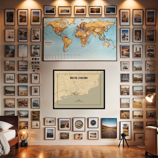 Rio de Janeiro in Vintage Poster - Street Map 7