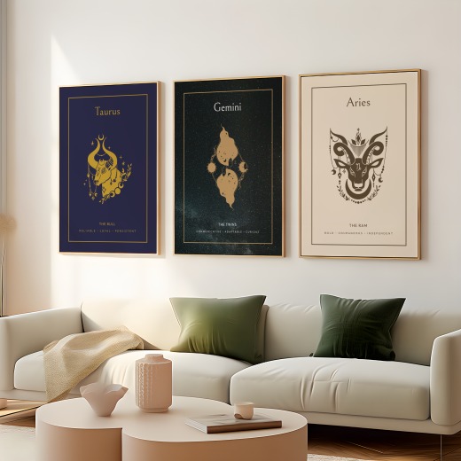 Gemini in Block Print - Custom Zodiac Sign Poster 8