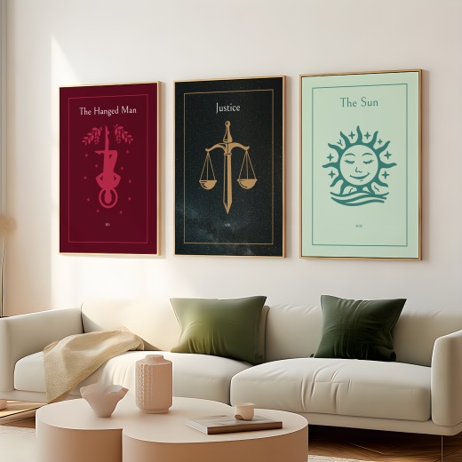 Justice in Block Print - Custom Tarot Card Poster 8