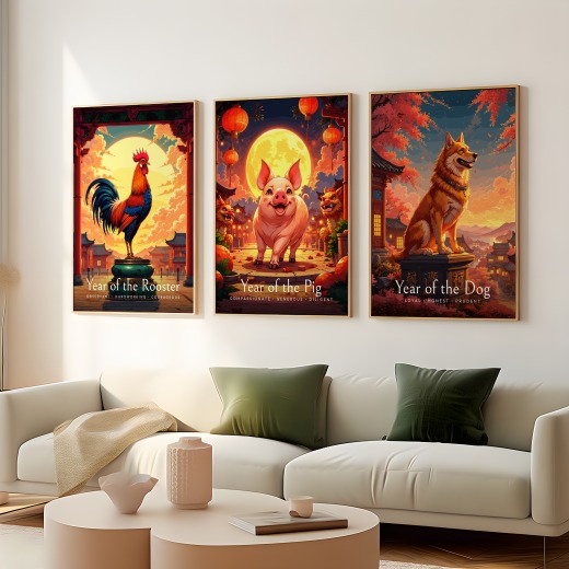Pig in Enchanted Surrealism Print - Custom Chinese Zodiac Poster 8