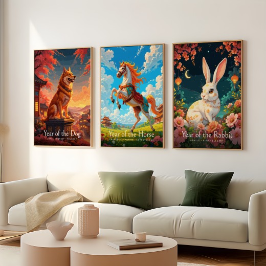 Horse in Enchanted Surrealism Print - Custom Chinese Zodiac Poster 8