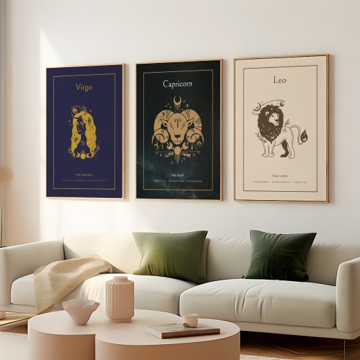 Capricorn in Block Print - Custom Zodiac Sign Poster 8