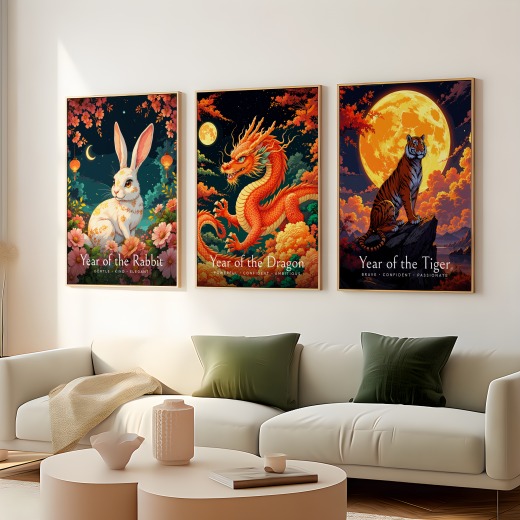 Dragon in Enchanted Surrealism Print - Custom Chinese Zodiac Poster 8