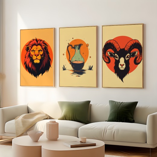 Aquarius in Vibrant Grunge Print - Custom Zodiac Sign Poster 7