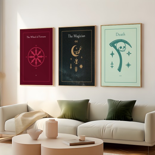 The Magician in Block Print - Custom Tarot Card Poster 8