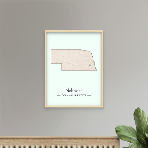Nebraska State Poster - Boundary Map 8