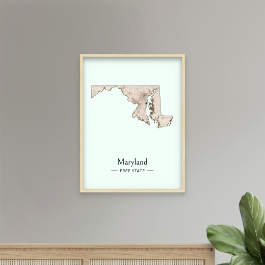 Maryland State Poster - Boundary Map 8