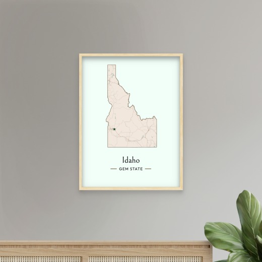 Idaho State Poster - Boundary Map 8