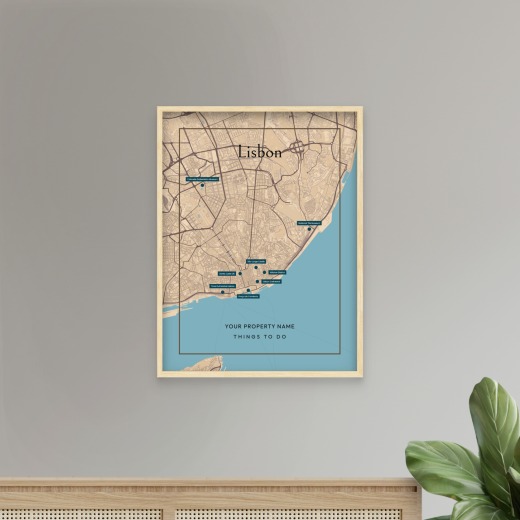 Lisbon Airbnb Tourist Poster in Road Trip - Street Map 8