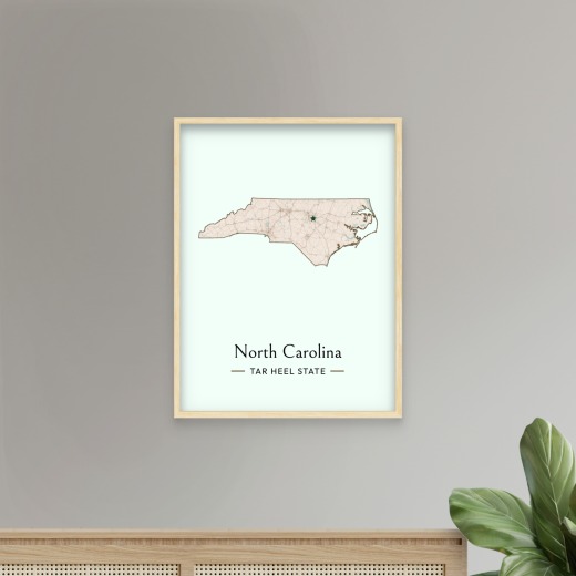 North Carolina State Poster - Boundary Map 8