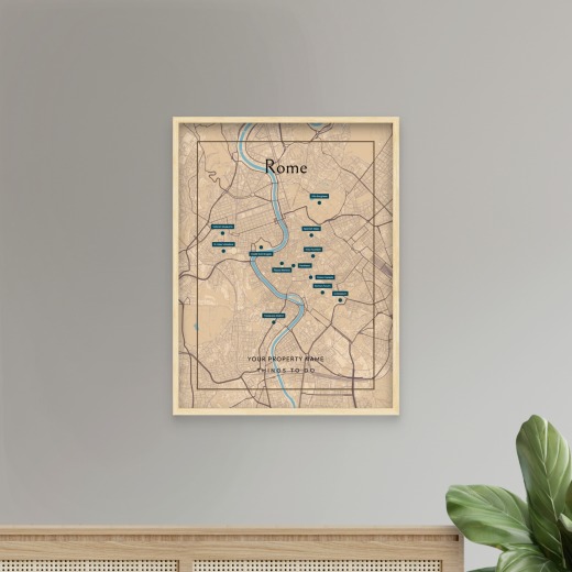 Rome Airbnb Tourist Poster in Road Trip - Street Map 7