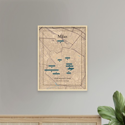 Milan Airbnb Tourist Poster in Road Trip - Street Map 8