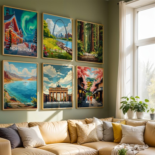 Bradenburg Gate Travel Print - Vintage Travel Art Poster 8