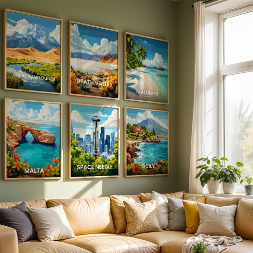 Space Needle Travel Print - Vintage Travel Art Poster 7