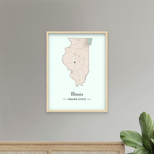Illinois State Poster - Boundary Map 8