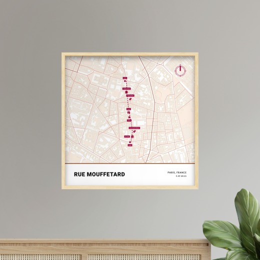 Rue Mouffetard Poster - Street Map 8