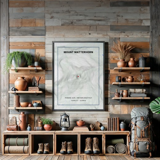 Mount Matterhorn Poster - Topo Map 8