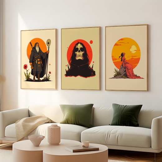 Death in Vibrant Grunge Print - Custom Tarot Card Poster 8